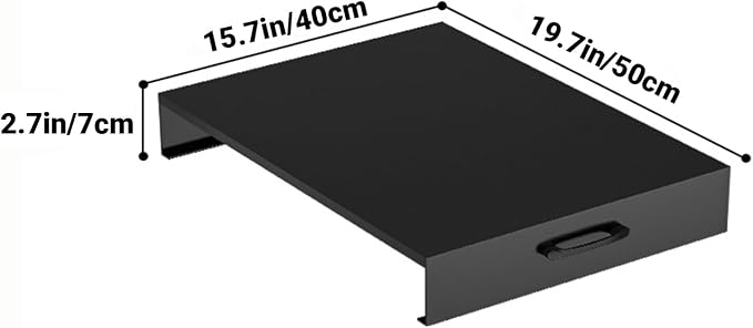 Noodle Board Stove Cover with Handles, Gas Stove Cover Board Carbon Steel Stove Top Covers for Gas and Electric Stove Range Expanding Kitchen Space (Black, 15.7"Lx19.7"Wx2.7"H)
