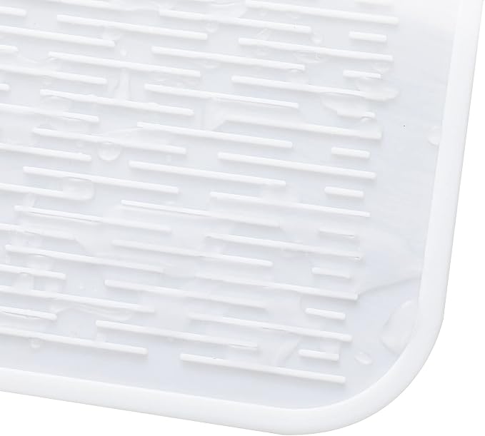 MicoYang Silicone Dish Drying Mat for Multiple Usage,Easy clean,Eco-friendly,Heat-resistant Silicone Mat for Kitchen Counter or Sink,Refrigerator or Drawer Liner White 4XL 32 inches x 18 inches