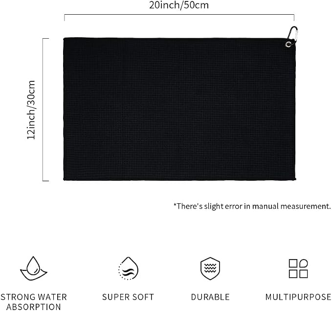 watchget Barista Towel 4 Pack (12"x 20"), Black