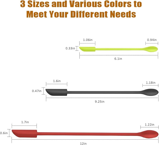Silicone Spatula Set 6Pcs, Mini Jar Scraper for Makeup & Food | Mini spatulas reach every last drop in jars and bottles, reducing waste for food, cosmetics and personal care products.