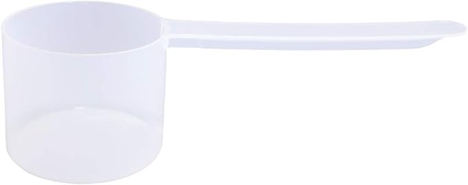 Plastic Measuring Scoop, 4 Tablespoon (60 cc | 1/4 Cup | 2 oz. | 60 mL) Long Handle Spoons for Powders, Granules, Coffee, Pet Food, Baking Supplies, Protein and Other Dry Goods, BPA Free (Set of 1)