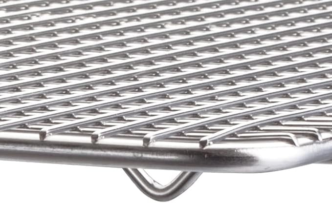 Winco 14" x 20" Silver/White 2/3 Size Wire Sheet Pan Grate | Elevates food to prevent sticking, Heavy-duty, Great for Entrees, Salads, Desserts and Appetizers