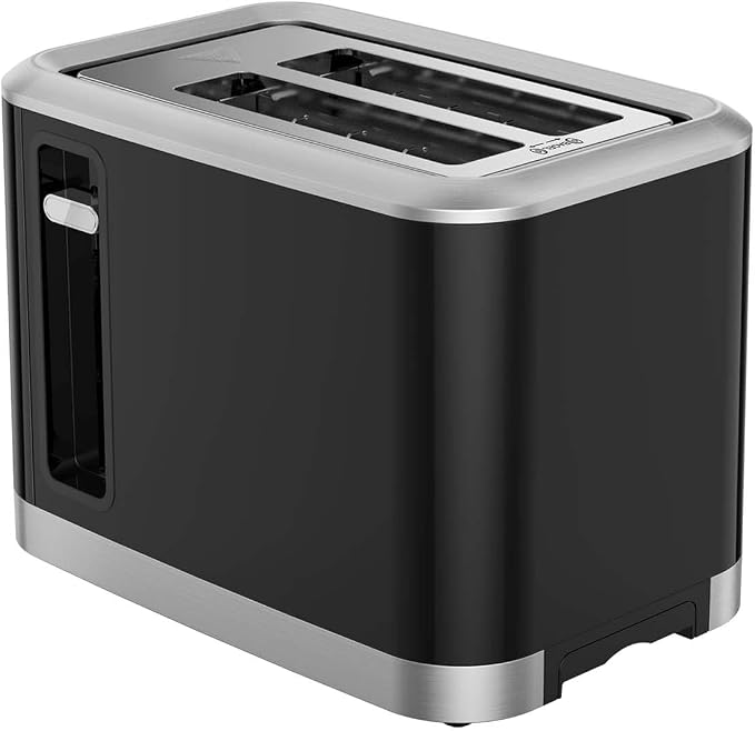 MAGNAVOX HOME, 2 Slice Smart Toaster, Touchscreen, Wide Slot for Bread, English Muffins, Croissants, and Bagels, 5 Adjustable Toast Settings, Cancel and Defrost, 6 Bread Types & Shade Settings