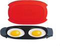 MKYSAIL Quick-Heat Microwave Egg Cooker,Poacher,Fryer for 2 Eggs,Omelet | Multi-use Breakfast Sandwich Maker,Removable Silicone Handles,BPA/PFOA-Free,Dishwasher-Safe,Portable for RV,Dorm,Gift(Red)