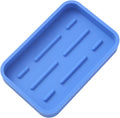 MicoYang Silicone Kitchen Sink Organizer Tray for Multiple Usage,Easy Clean Sponges Holder for Kitchen Bathroom Counter or Sink,Dish Soap Dispenser,Scrubber,Bottle,Cup Lichen Blue 4.9”x 3.2”