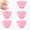 5 Pack Pink Mixing Bowls, Silicone Face Mask Set for Facials | For home routines, reusable build, non-stick finish and quick rinse care, suited to clay blends, lotion and cream formulas