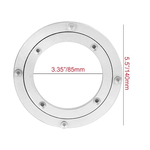 Aluminium Alloy Turntable Bearing, Heavy Duty Swivel Turntable Lazy Susan Rotating Bearing Turntable Round Dining Table Smooth Swivel Plate Hardware (140mm - 5.5inch)