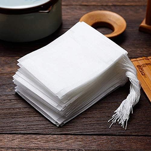 400pcs Disposable Tea Bags for Loose Leaf Tea, Tea Filter Bags with Drawstring, Corn Fiber Empty Tea Bags for Loose Leaf Tea
