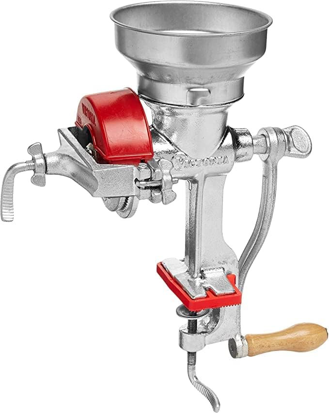 Victoria Manual Cast Iron Grain Mill with Low Hopper, Premium Corn-Grinding Mill and Grain Grinder, Made in Colombia | Premium Corn-Grinding Mill and Grain Grinder, Made in Colombia