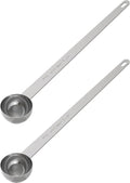 2PCS Extra Long Handle Coffee Scoop, 1Tbsp(15ml) Measuring Spoon | 9” Length, Food-Grade Stainless Steel, Accurate Measurement, Dishwasher-Safe, Engraved Marking, Coffee Ritual Essential