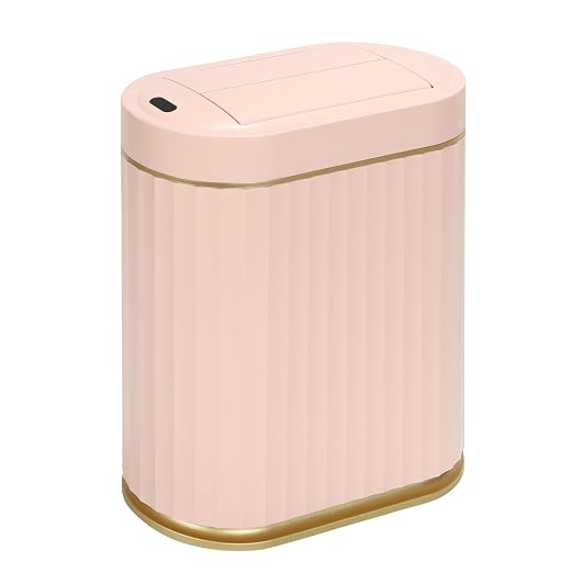 SYNCVIBE Bathroom Sensor Trash Can, 2 Gallon, Butterfly Lid, Pink | Automatic Garbage Can, Waterproof Slim Trash Bin, Under-Counter IPX5 Wastebasket for Dorm, Kitchen, Bedroom and Living Room