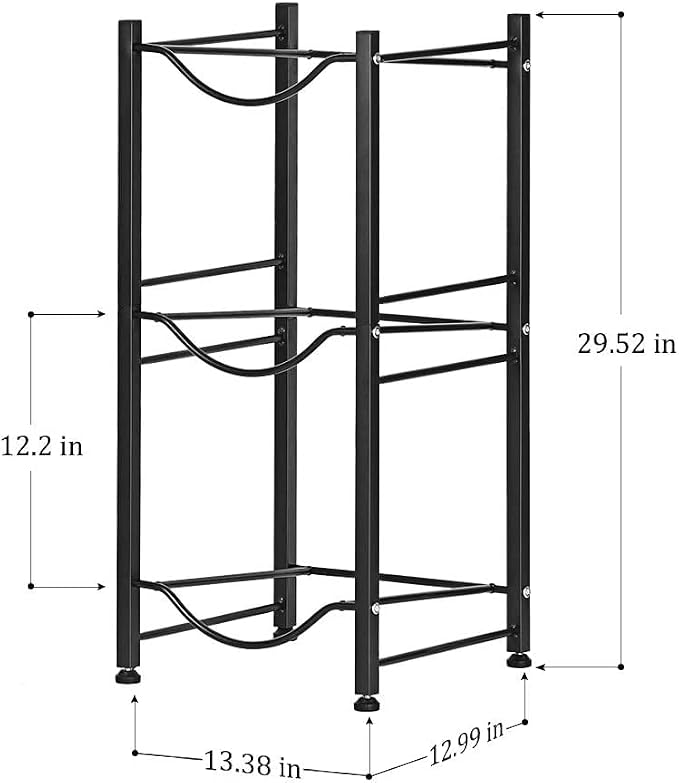 LIANTRAL 5 Gallon Water Bottle Rack - Detachable Heavy Duty 3-Tier Stand for Home, Office (Black) | 3-Tier Black,Heavy-Duty Steel,Rustproof,Easy Assembly,Floor Protection,Save Space, Detachable,Perfect for Home, Kitchen