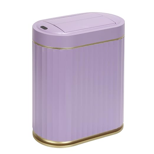 SYNCVIBE Bathroom Sensor Trash Can, 2 Gallon, Butterfly Lid, Purple | Automatic Garbage Can, IPX5 Waterproof Trash Bin, Under-Counter Wastebasket for Bedroom and Living Room