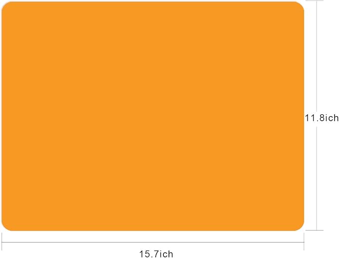 Silicone Placemats, Food-Grade Non-Slip Waterproof, Dining, Stain Resistant, Countertop Protector, Kitchen Counter Mat, Heat Resistant, Baking mat Dishwasher Safe (15.7x11.8Inch-4pack, Orange)