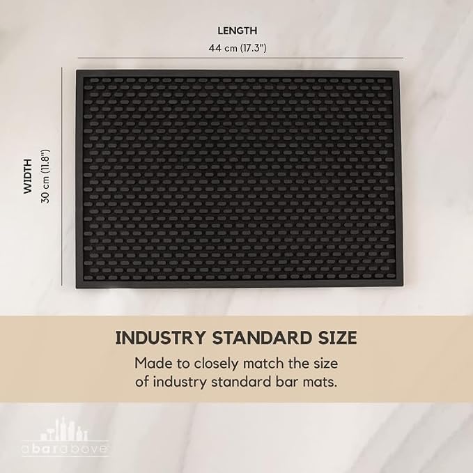 A Bar Above Heavy Duty Bar Mat, Food Safe Silicone Mat for Countertops | Commercial Strength, For Bartending and Coffee, Dish Drying Pad, Kitchen Counter, Barista Accessory, Spill Proof, Great Pick
