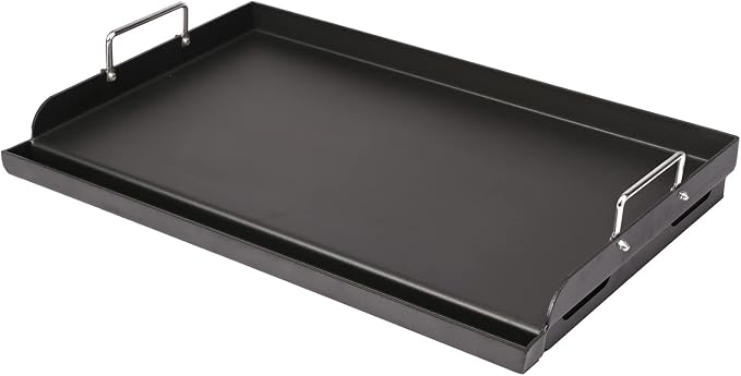Utheer 25" x 16" Pre-Seasoned Nonstick Cast Iron Griddle for Gas & Charcoal | Universal Flat Top with Grease Groove, Reinforced Ridges & High Sidewalls, Great for Stove, Parties, Camping & Tailgating