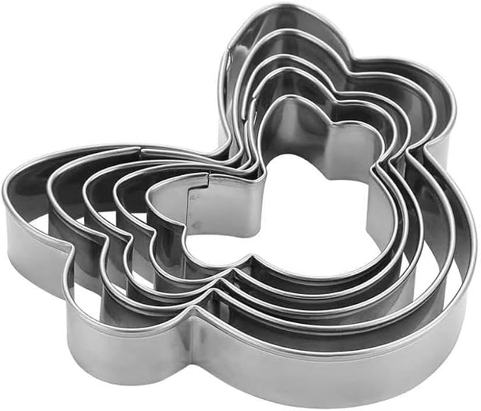 MrCookie Girl Mouse Cookie Cutters Set,5pc Thickened Stainless Steel.