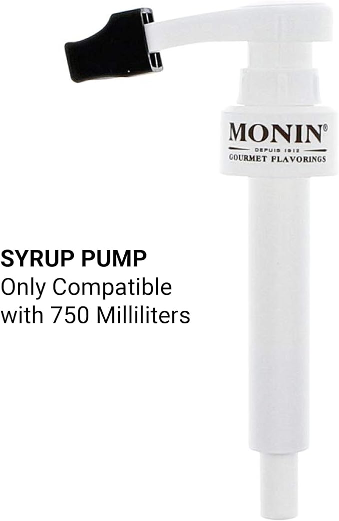 Monin - Syrup Pump, Exclusively for 750ml (25.4 fl oz) Glass Bottles | Mess-Free Dispensing + Tip Cover Included (White)