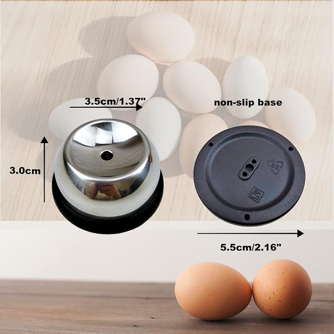 Stainless Steel Egg Piercer, Egg Hole Puncher, Heavy Duty Egg Poker with Sturdy Base and Sharp Pin to Get Good Hard Boiled Eggs, Easy Egg Peeler Great Christmas Gifts, 2 Pack