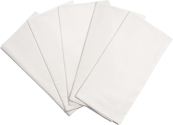 Bread Towels for Proofing Cover - 100% Organic Cotton Bread Cloth for Rising - Breathable Tea Towel for Bread Making - Unbleached Baking Towels - Bread Basket Cloth Napkin - 27"x27" (Natural - 5 Pack)