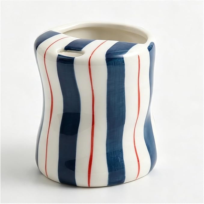 Espresso Cups Ceramic Coffee Mug Series European Striped Dot Coffee Cup And Saucer Mug Cake Plate Afternoon Tea Set Tea Cup And Saucer (Deep Blue)