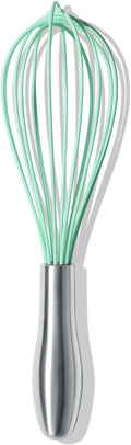 OYV 10-Inch Teal Silicone Whisk, Non-Scratch, 18/10 Stainless Steel Handle | 480°F Heat Resistant, BPA-Free Silicone, Sealed Waterproof Handle, Nonstick-Safe, Dishwasher Safe, Aqua
