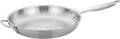 WINCO Tri-Ply Frying Pan, Silver | Induction compatible, Even heat distribution, Helper handle for secure grip, Great for Sauteing, Searing and Frying