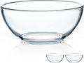 NUTRIUPS 8 Inch Medium Glass Bowls Set of 2, 54oz Glass Serving Bowl Set, Clear Tempered Glass Mixing Bowls for Kitchen Microwave and Oven Safe (8 inch, Set of 2)
