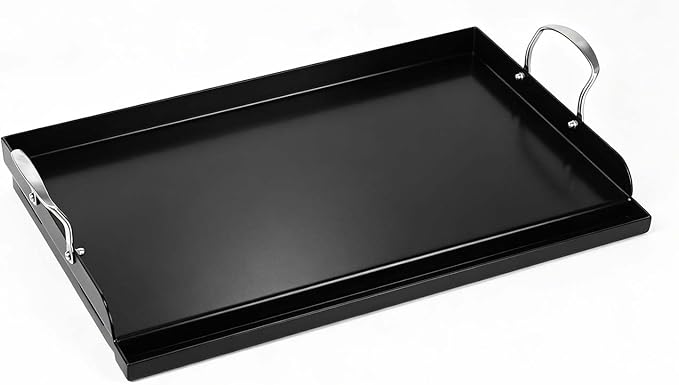 QuliMetal 25 x 16 Inch NanoCeramic Cast Iron Griddle for Gas Grills | Pre-seasoned flat-top griddle for gas grills and stove tops; ideal for camping, tailgating and backyard BBQs