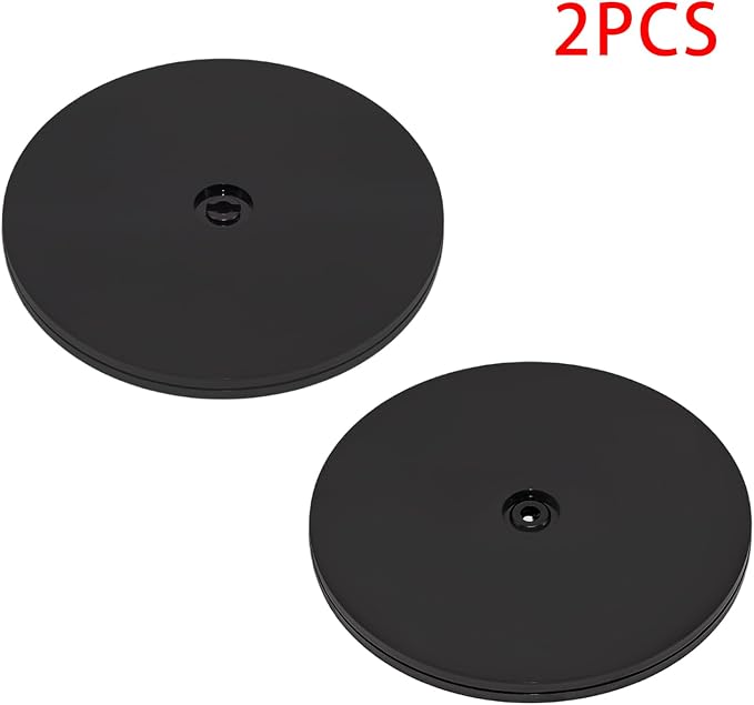 2Pcs Black Acrylic Lazy Susan 7 Inch Turntable Organizer Bearings | Mini Lazy Susan, Small Lazy Susan Turntable, 360° Rotating Swivel Plate for Spice Rack, Cosmetic, Cake, Pantry, DIY Display