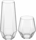 Oojami 48 Pack Diamond Plastic Champagne Flutes Stemless 9oz & 12oz Cups | Heavy Duty Disposable Mimosa Glasses, BPA-Free Shatterproof Unbreakable Recyclable Reusable, Wedding Birthday Party, Oojami