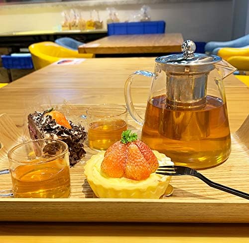 TMOST Glass Teapot with Infuser Tea Pot 950ml/32oz Tea Kettle Stovetop Safe Blooming and Loose Leaf Tea Maker Set (32oz/ 950ml)