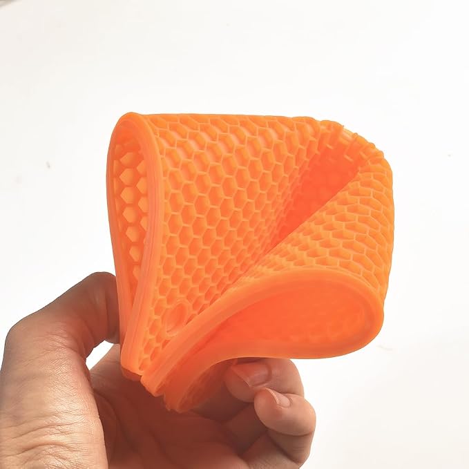 homEdge Silicone Square Trivets Mat, 6 Packs Multipurpose Non Slip Heat Resistant Pot Holder-Orange