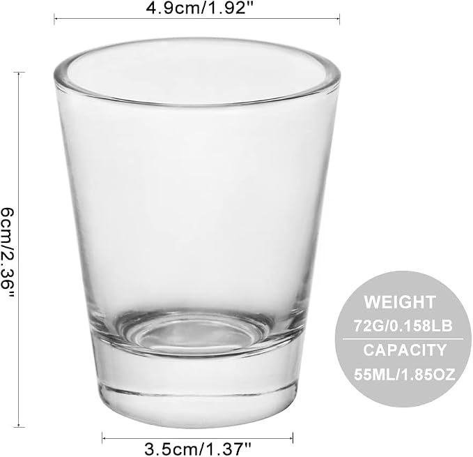 Heavy Base Shot Glasses, 1.5 oz Sets of Clear Shot Glass (24 Pack), Measuring Cup for Espresso, Liquid, and Wine - Heavy Glass (Glass, 24Pack)