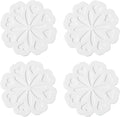 Set of 4 Silicone Trivet Mat - Table & Countertop Hot Pads - Non-Slip & Heat Resistant Modern Kitchen Pads for Pots & Pans, White