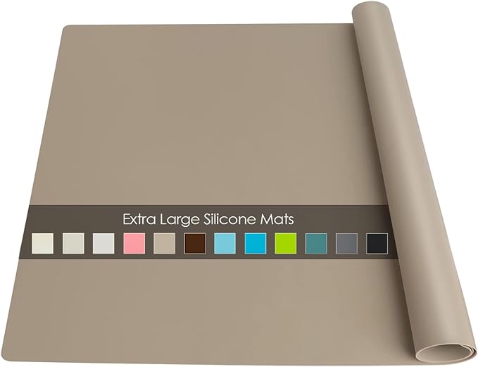 Extra Large Silicone Mat, Kitchen Counter Mat Placemats for Kids Silicone Mats for Countertop, Nonstick Silicone Table Mat for Pastry Crafts Baking Heat-Resistant Silicone Pad, 27.6'' x 19.7'' 1 Pack