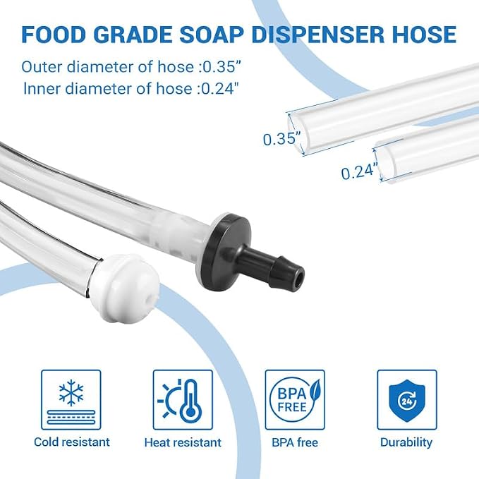 Yofidra Soap Dispenser for Kitchen Sink: Built in Sink Soap Dispenser Pump, Brushed Nickel Stainless Steel Sink Soap Dispenser with 47” Tube Kit Fit for Kitchen Bathroom in Counter