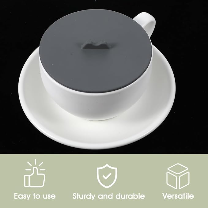3 Pcs Silicone Cup Covers for Glass Cups Coffee Mugs | Colored Universal Lids, Reusable Food Grade, Dust-Proof Airtight Seal, Anti-Dust