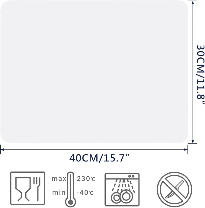 Gartful 2 Pack Silicone Crafting Mats, 15.7" x 11.8" Silicone Mat For Crafts, Large Heat Resistant Sheet For Jewelry Casting, Epoxy Resin, Wax Seal, Drawing, Countertop Protector, Placemat,Translucent