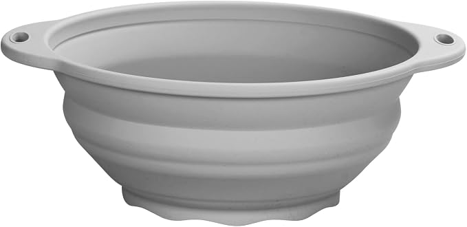 Collapsible Silicone Bowl Large Capacity 2600ml(88floz) - BPA Free, Heat Resistant(-40°F to 400°F), Non-Slip for Family Meals Soup Bowls, Camping & RV Kitchen(Grey)