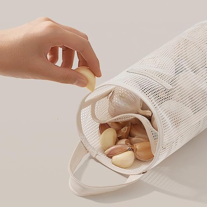 6pcs Reusable Breathable Hanging Storage Mesh Bags | Onion Bags Mesh Garlic Net Bag, Washable Kitchen Storage Holder Bag for Potatoes, Onions, Garlics, Vegetables, Fruit