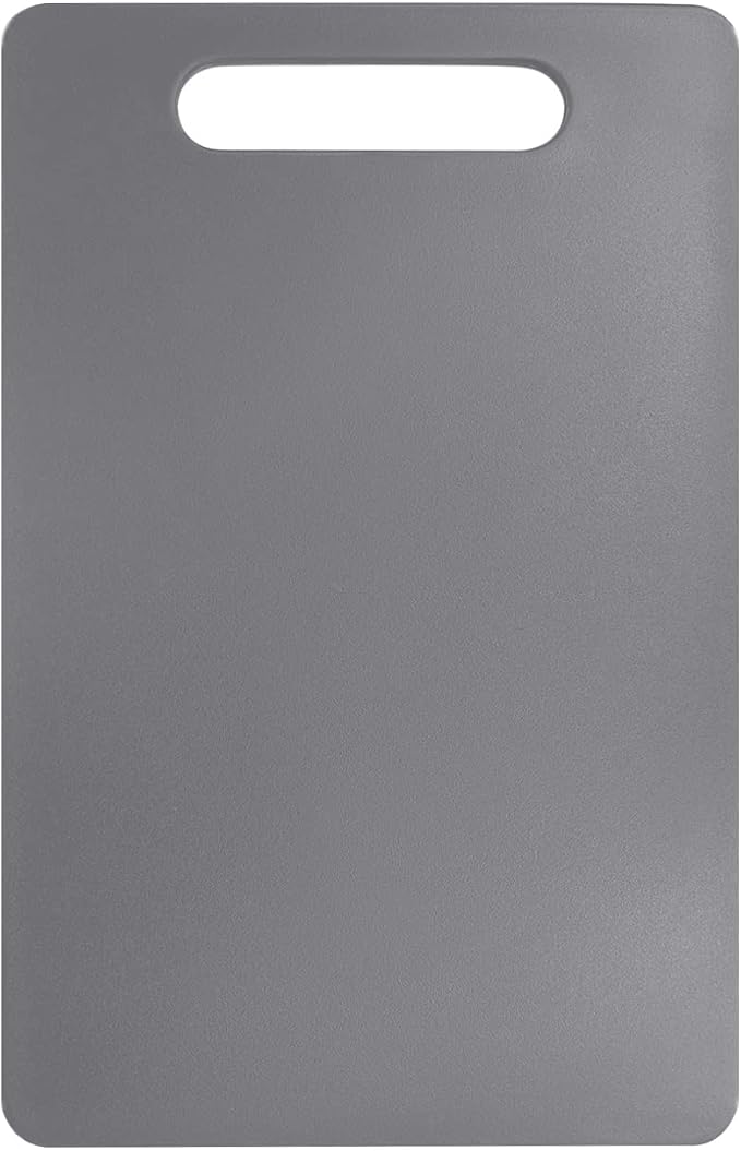 Fotouzy Plastic Utility Cutting Board with Handles, Food Safe PP Material, BPA Free, Dishwasher Safe, Thick Chopping Board, Large Size, Easy Grip Handle, for Kitchen (Gray), 15.5" X 10"