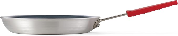 Tramontina Professional 12-Inch Ceramic Non Stick Large Frying Pan | Heavy-Gauge Aluminum Skillet with Ceramic Nonstick Coating, Dishwasher and Oven Safe, Gray, Made in Brazil