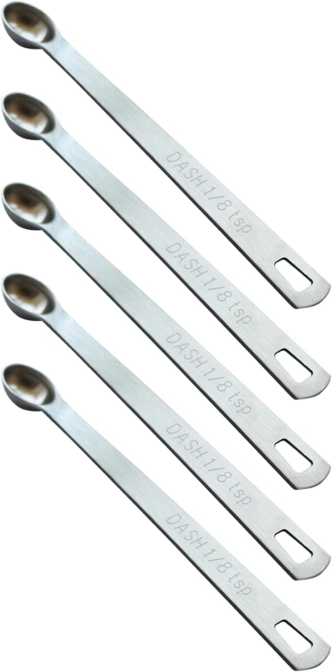 5PCS 1/8tsp(0.625ml) Mini Measuring Spoon, Small Teaspoon for Tiny Amounts | High Precision, Food-Grade, ‌Rust-Free, Dishwasher-Safe, Easy-Read Markings, Multi-Purpose, Sturdy & Durable