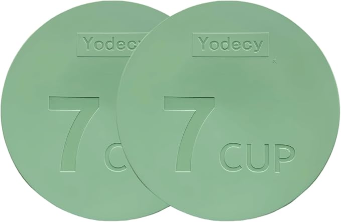Yodecy Silicone Bowl Lids fit Pyrex Glass Bowls 7402-PC 7 Cup, fit Anchor Hocking Glass Bowls 7402-PC 7 Cup,Replacement Lids(2 Pack Pastel Green)