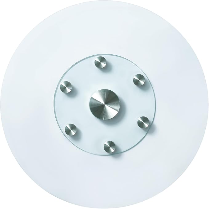 VEVOR 30 in Glass Lazy Susan Turntable, Tempered Glass Dining Table Centerpiece with 6 Rotating Wheels, 360° Smooth and Silent Spin Tabletop Rotating Tray, for Family Gatherings, Banquets & Weddings
