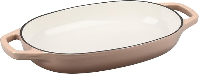 EDGING CASTING Enameled Cast Iron Oval Dutch Oven Pot with Lid, Dutch Oven for Sourdough Bread Baking, Bread Oven, Bread Dutch Oven, Oval Bread Pan, 5qt, Mocha