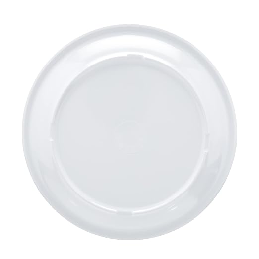 Amazon Basics Melamine Plastic Plate, Dishwasher Safe, BPA Free, 6 Piece Set, 9 in, White