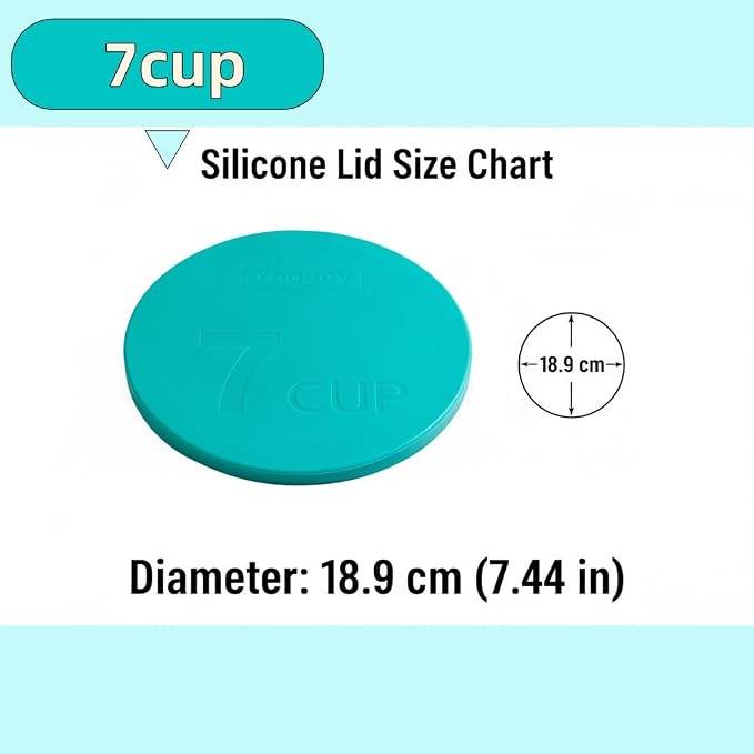 Yodecy 7Cup Silicone Bowl Lids fit Pyrex Glass Bowls 7402-PC 7 Cup, Yodecy Silicone Bowl Lids fit Anchor Hocking Glass Bowls 7402-PC 7 Cup,Replacement Lid 7.28in(2 Pack Blue-Green)