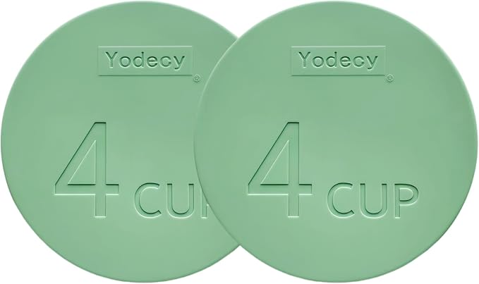 Yodecy Silicone Bowl Lids fit Pyrex Glass Bowls 7201-PC 4 Cup, fit Anchor Hocking Glass Bowls 7201-PC 4 Cup,Replacement Lids(2 Pack Pastel Green)